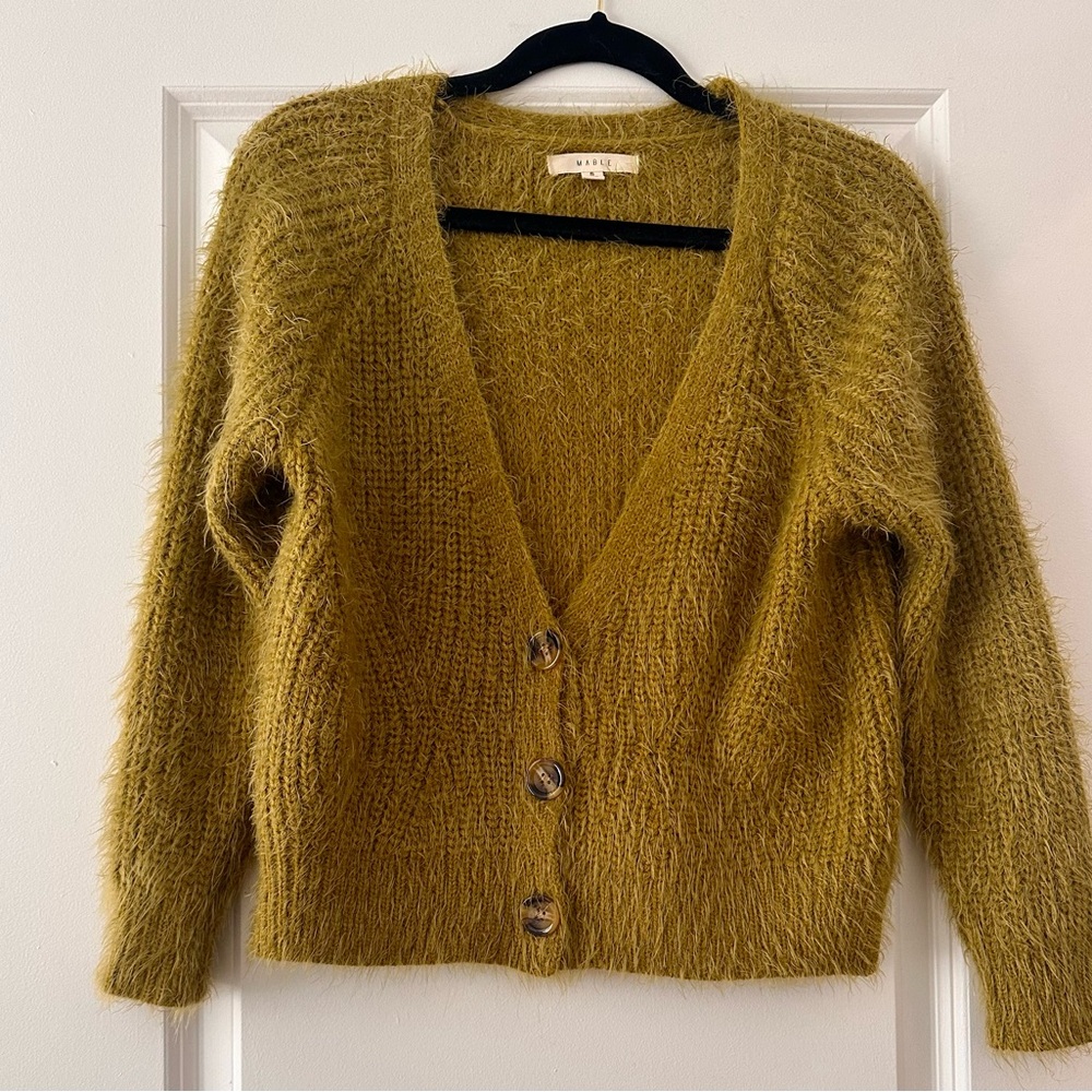 Super Soft Mustard/Gold Cardigan Sweater